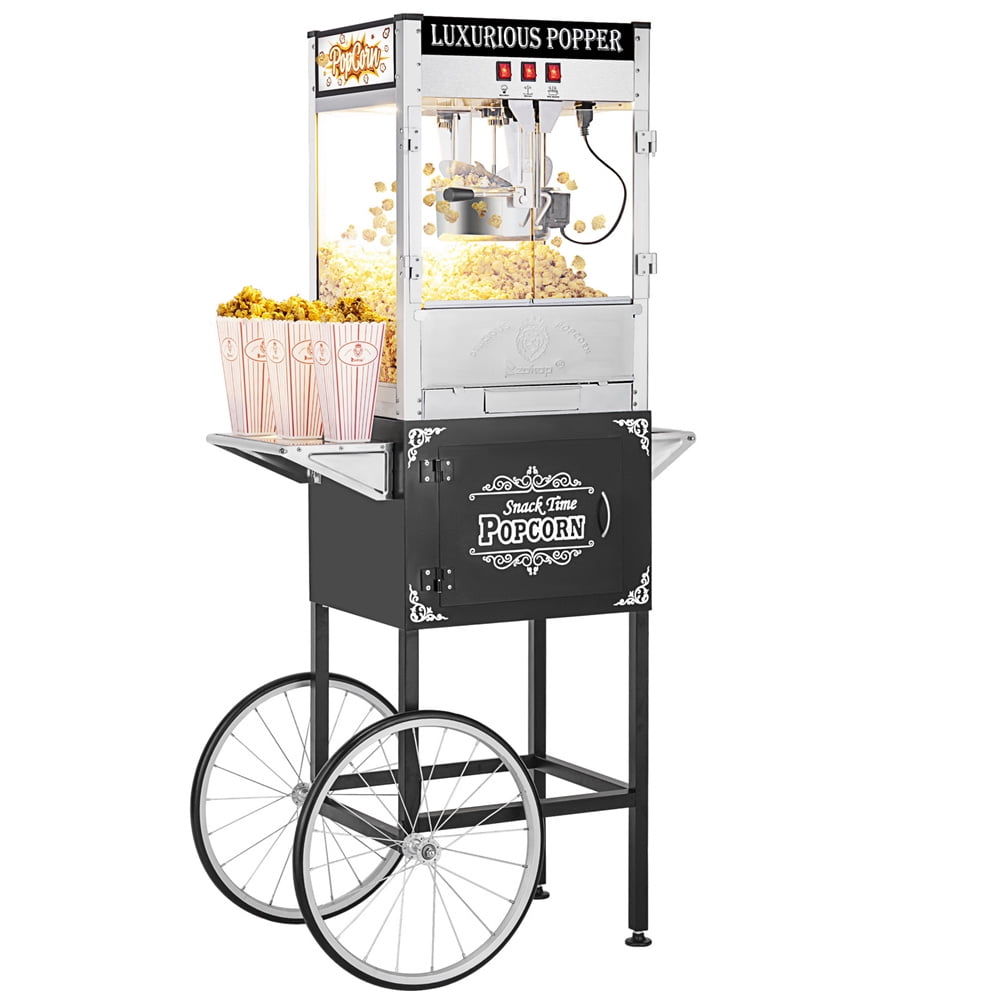 Vintage Popcorn Machine Maker Cart Commercial Grade Electric Countertop NEW 