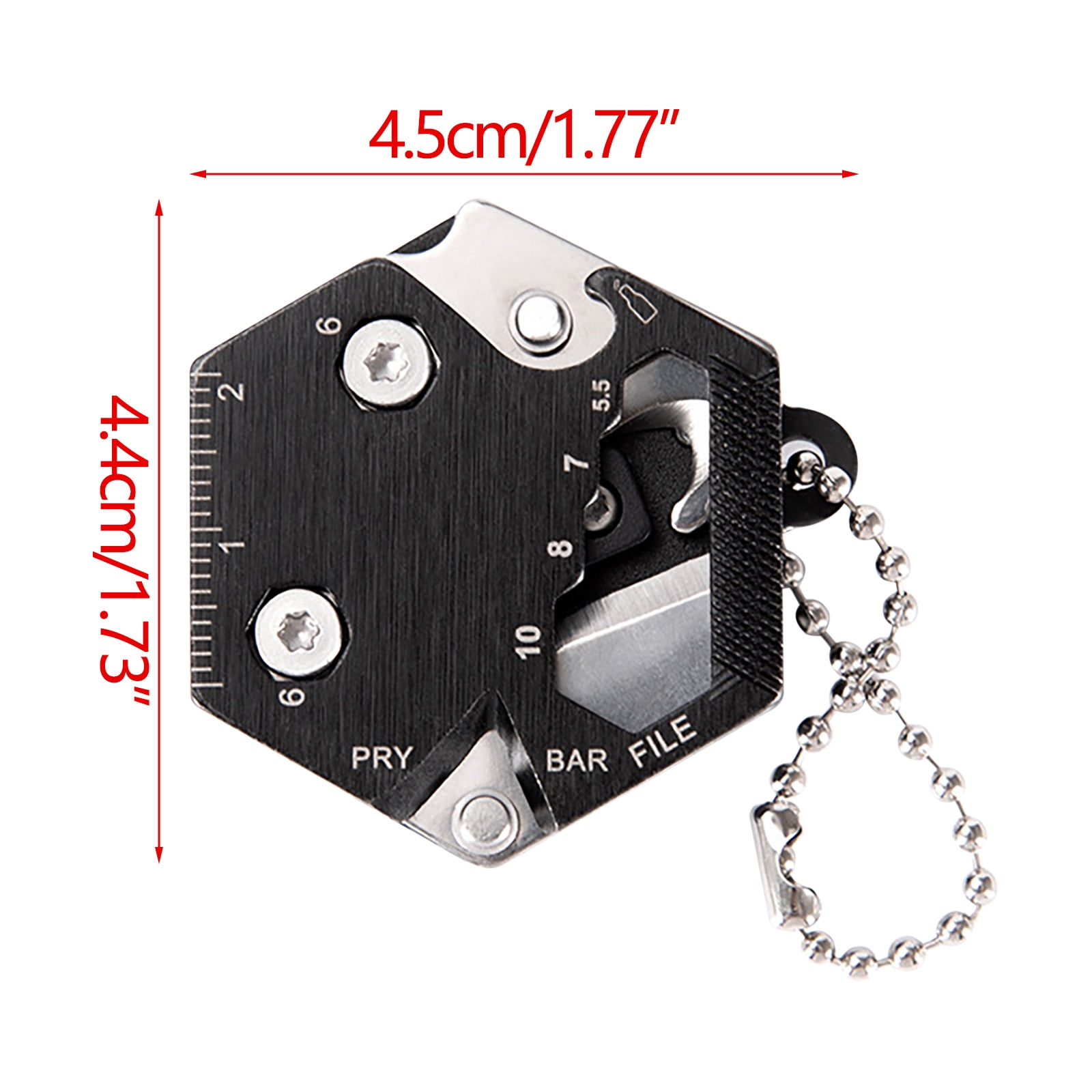 Yoziaaoa 5 Pcs Multifunction Hexagon Keychain Tool, Folding Screwdriver with Opener, Outdoor Survival Gear, Mini Pocket EDC Gift