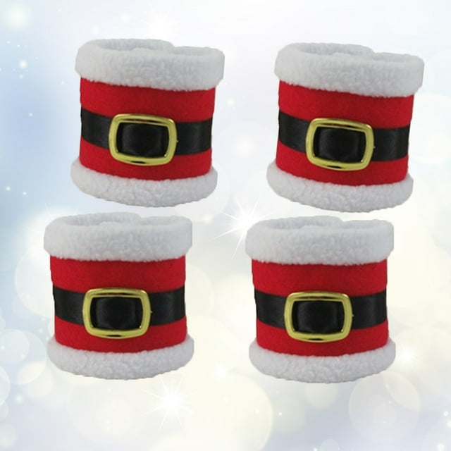 DEEPCRAFF Porte-Serviettes en Tissu Rouges pour Serviettes en Tissu 4 Pcs pour Table et Fête