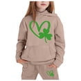 thumbnail image 3 of Xmyrz St Patricks Day Little Girl Holiday Outfits Pants Set Sweatsuits Hooded Classic Heart Long Sleeve Tracksuit Casual Clothes Sets Clothing Suits, 3 of 5