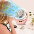 thumbnail image 5 of Multifunctional Fan With Mirror Under $5! Yannianjz Vanity Mirror with Fan and Lights, 3 in 1 Makeup Mirror with LED Light Ring, Portable Desk Fan for Dorm, Bedside, Travel, USB Powered, 5 of 9