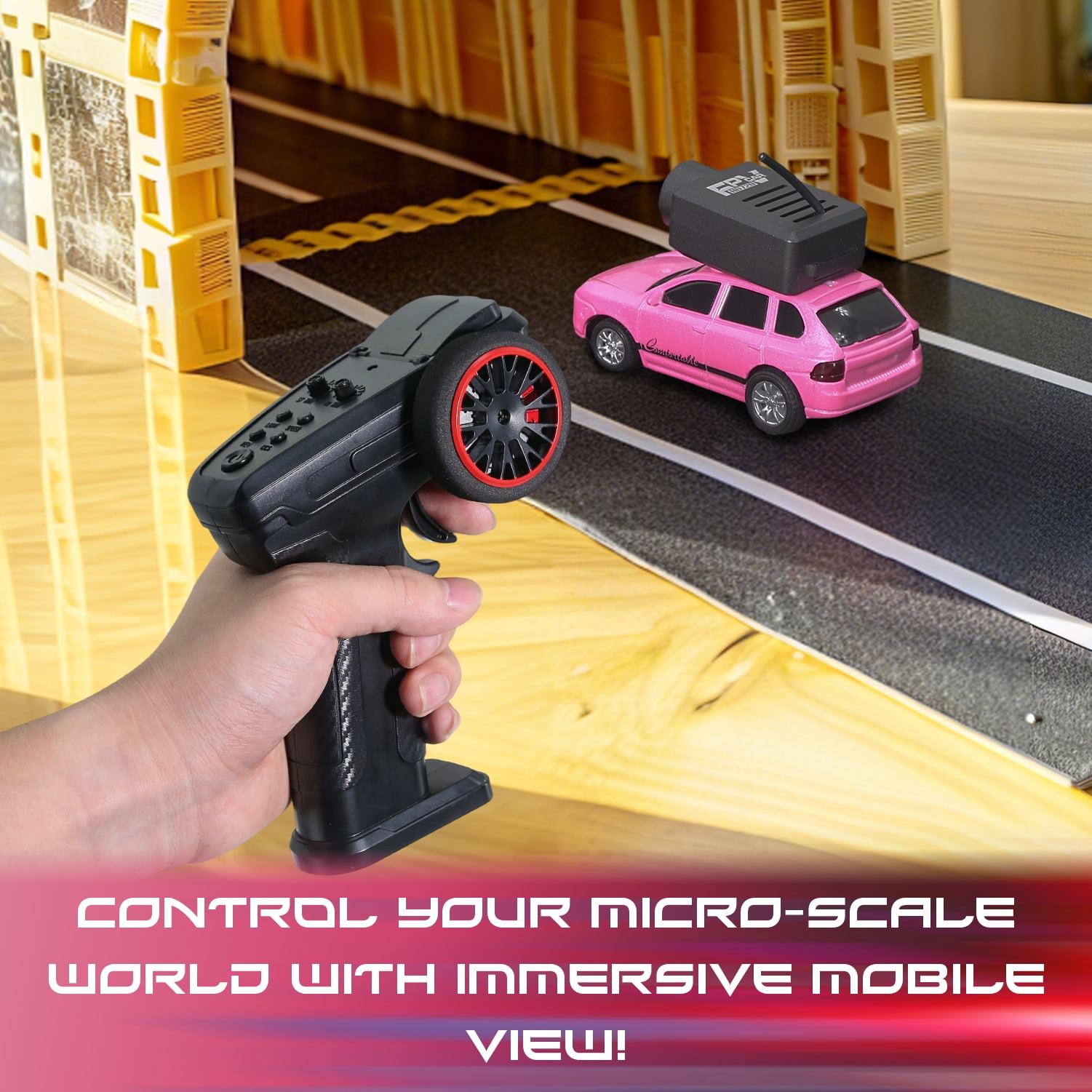 1/64 Remote Control Car with Camera, 720P HD, 3 Speed Modes, Gyro Stabilization (Grey Color)
