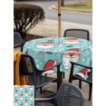 thumbnail image 5 of Outdoor Tablecloths with Umbrella Hole & Zipper, Merry Christmas 54x54 Inch Square Tablecloths, Santa Claus Xmas Winter Leaves Snowflake Blue Waterproof Table Cloth, Patio/Pool/Picnic Table Covers, 5 of 8