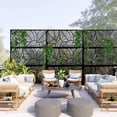 thumbnail image 3 of MAYEERTY 72×47" Outdoor Black Metal Privacy Panel Screen for Backyard & Garden, Leaf Pattern, 3 of 9