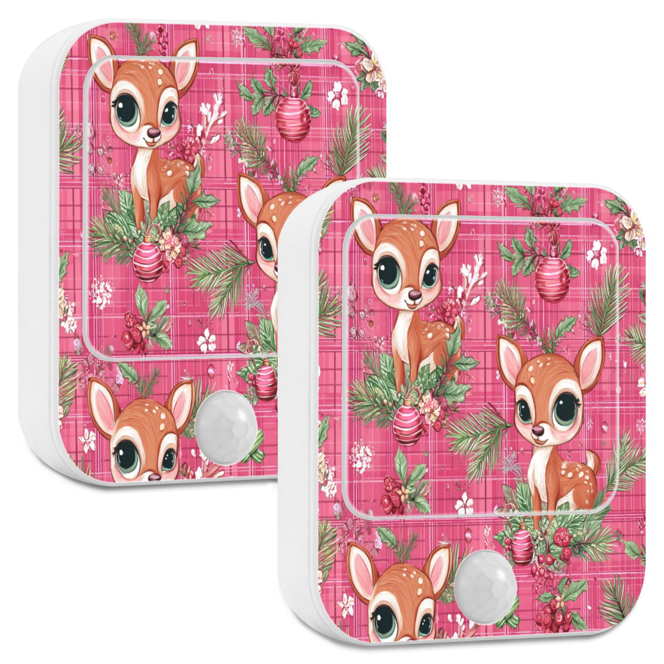 2 Pack LED Sensor Night Light Motion 3 Modes for Stairway Bedroom Living Room Cute Adorable Baby Deer