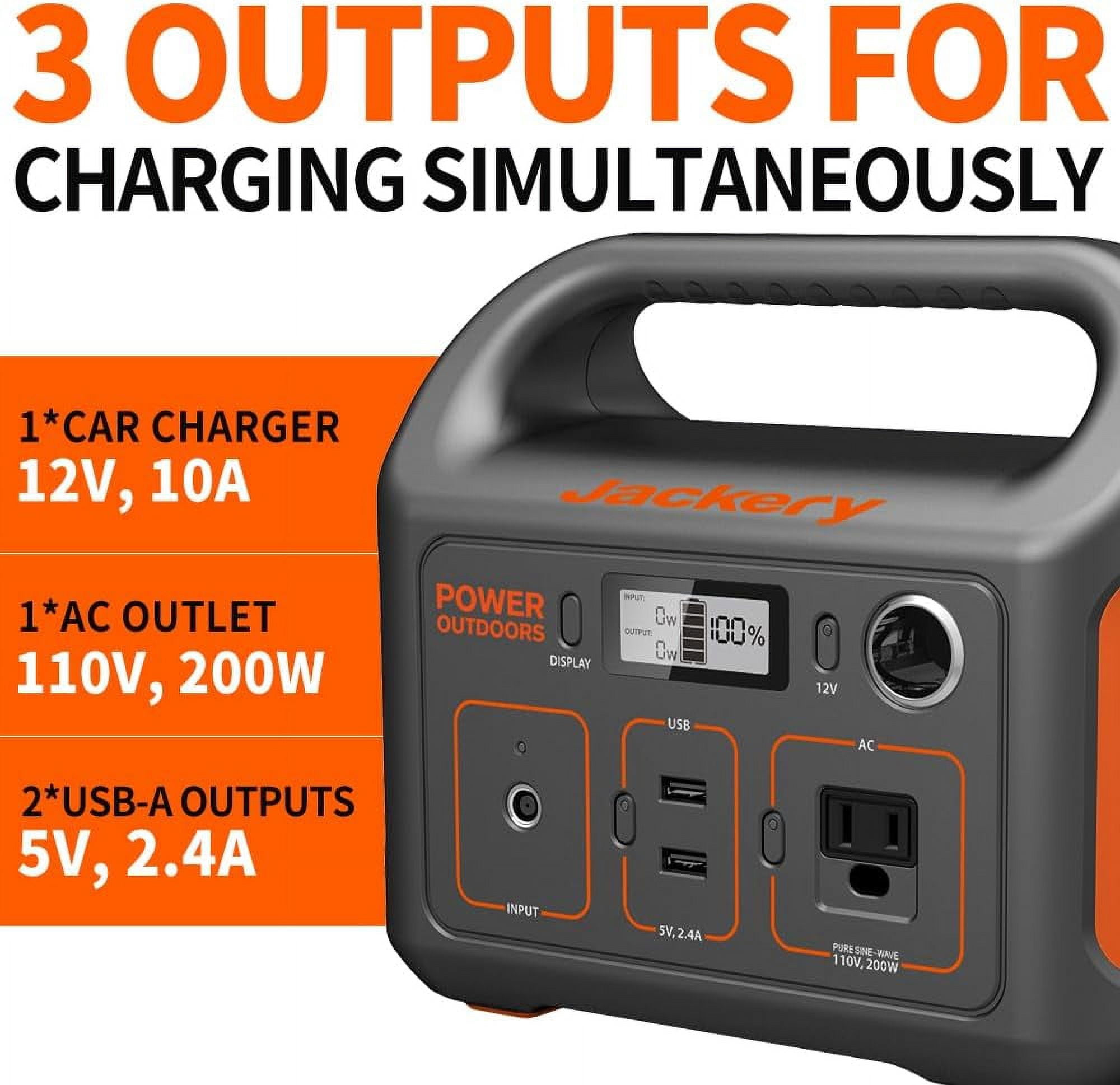 Restored Jackery Explorer 290 200W Continuous / 400W Peak Portable Solar Generator (Refurbished)