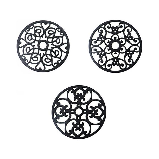 FlkwoH posavasos de silicona, 3 posavasos antideslizantes resistentes al calor multifunción para cucharas, posavasos de cocina para cocina y comedor,fontainebleau