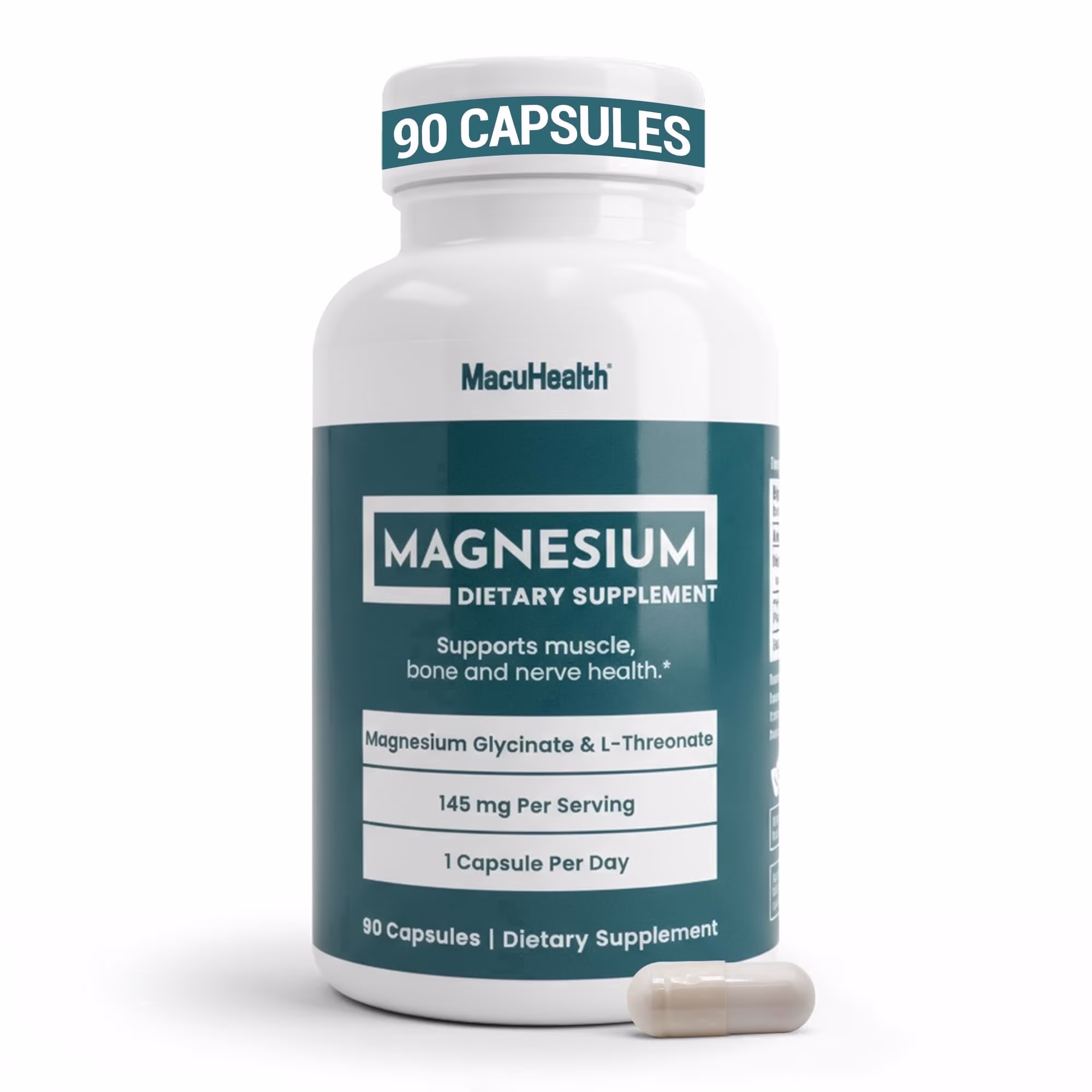 MacuHealth Magnesium Glycinate & L-Threonate 145mg - 90 Capsules