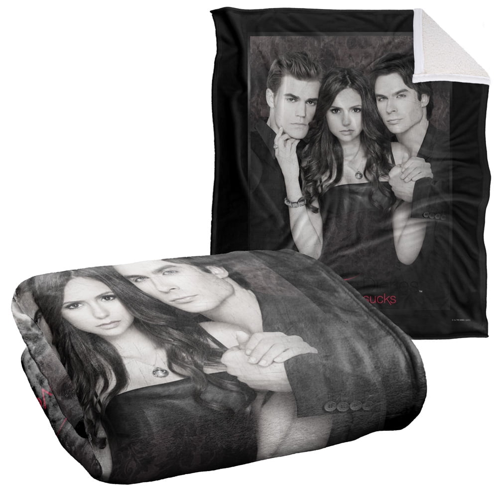 Vampire Diaries Blanket, 50"x60", That was Then Silky Touch Sherpa Back