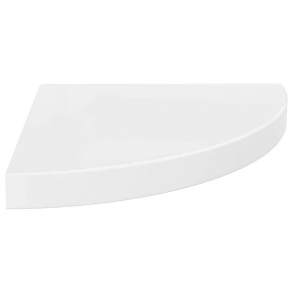 Casafoyer Floating Corner Shelf High Gloss White 13.8"x13.8"x1.5" MDF
