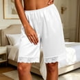 thumbnail image 3 of KHONTS Women's Loose Half Slip Shorts Loose Fit Lace Trim Pettipants Culotte Slip Bloomers Split Underwear Shorts Z04-White M, 3 of 10