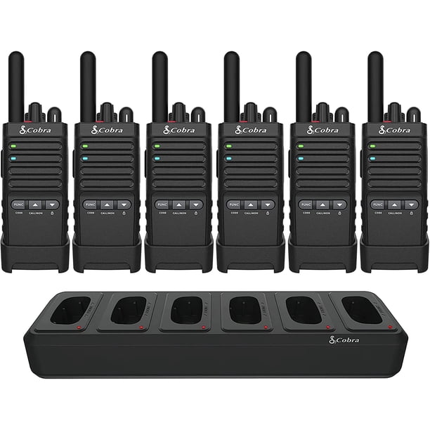 Walkie Talkies Cobra PX650 BCH6 recargables con alcance de 300 m, paquete de 6