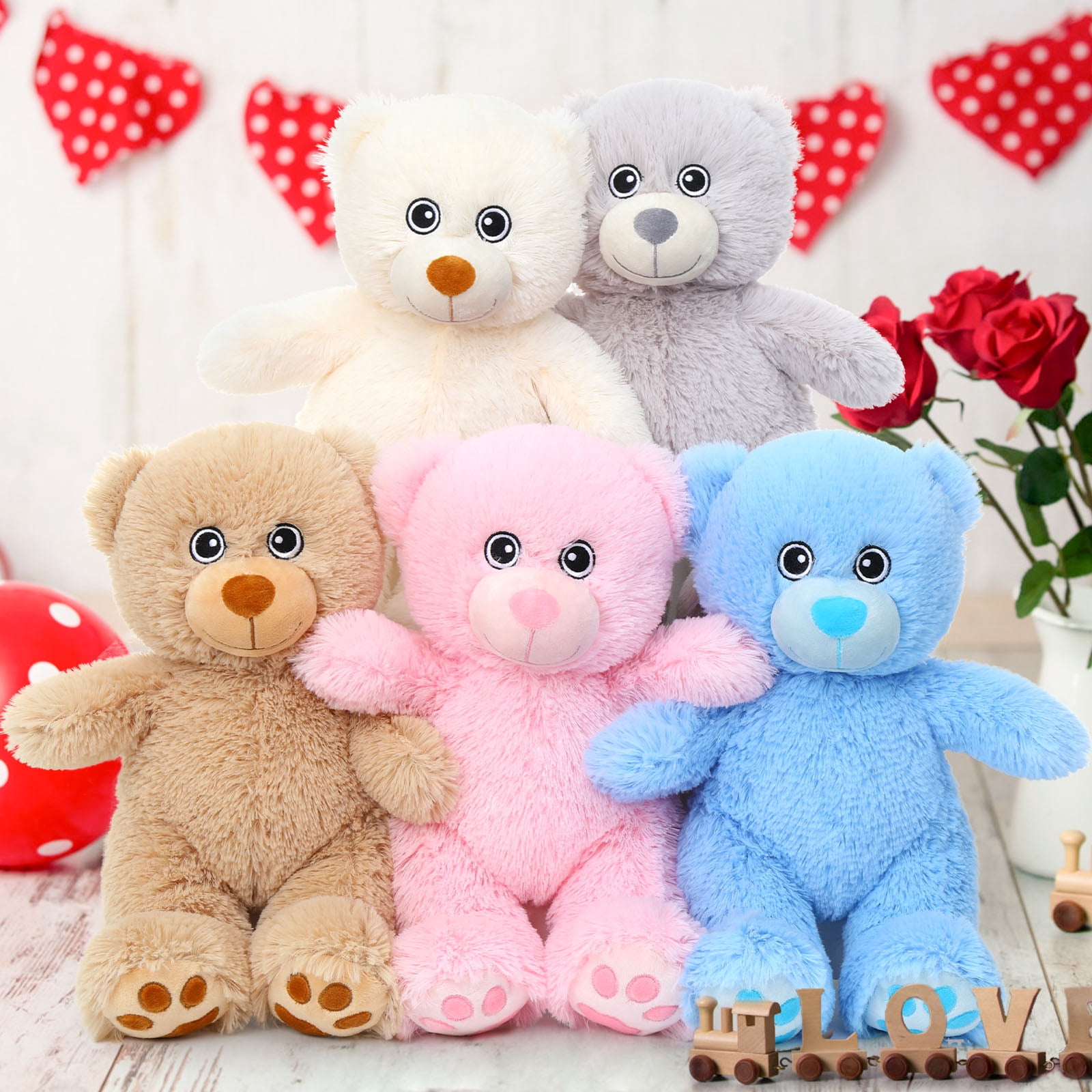 MaoGoLan 5 Packs Teddy Bear Stuffed Animals Bulk Teddy Bear Set 13'' Stuffed Bear Plush Toy