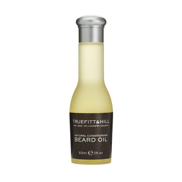 Aceite para barba Truefitt & Hill lleno de aceites esenciales para un deslizamiento, curación, hidratación y acondicionamiento Aplicar sobre la piel húmeda Esencial para un afeitado cómodo - 2 oz.