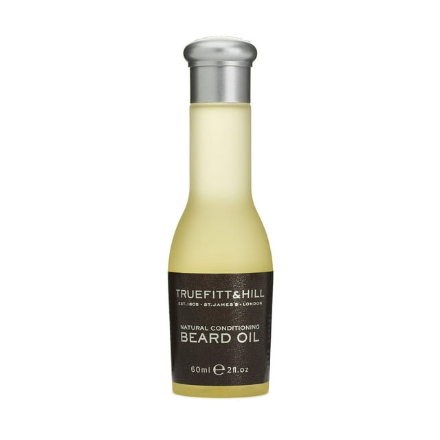 Aceite para barba Truefitt & Hill lleno de aceites esenciales para un deslizamiento, curación, hidratación y acondicionamiento Aplicar sobre la piel húmeda Esencial para un afeitado cómodo - 2 oz.