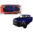 thumbnail image 5 of 2017 Ford F-150 Raptor Pickup Truck Blue with Black Wheels 1/27 Diecast Model Car by Motormax, 5 of 5
