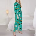 thumbnail image 4 of Junzan Sushi Print Womens Pajama Sets,Long Sleeve Button Down For Women Pjs 2 Piece, 4 of 9