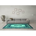 thumbnail image 3 of Ahgly Company Indoor Rectangle Oriental Turquoise Blue Asian Inspired Area Rugs, 2' x 5', 3 of 4