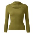 thumbnail image 4 of Fashionable Women's T-Shirts Knitted Bottoming Shirt Inner Half Turtleneck Sweater Design Hollow Sexy Top for Outfits, 4 of 5