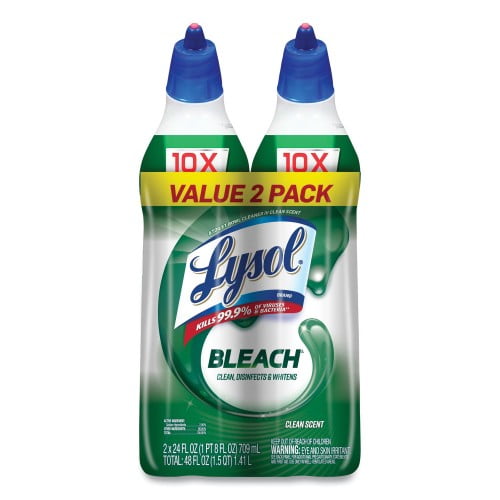 New LYSOL Brand Disinfectant Toilet Bowl Cleaner with Bleach, 24 oz, 2/Pack