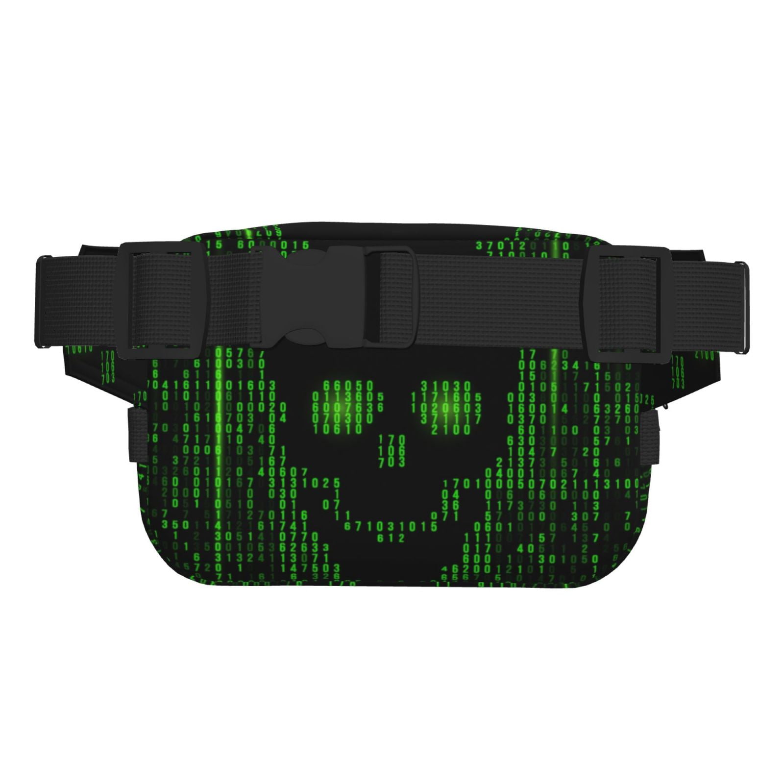 Picia Numbers Skull Print Square Double-Layer Waist Bag Mini Adjustable Waist Belt Bag Exercise Running Travel Hiking