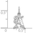 thumbnail image 4 of 14KW White Gold Diamond-cut Letter A Initial Charm - 13.08mm, 4 of 6