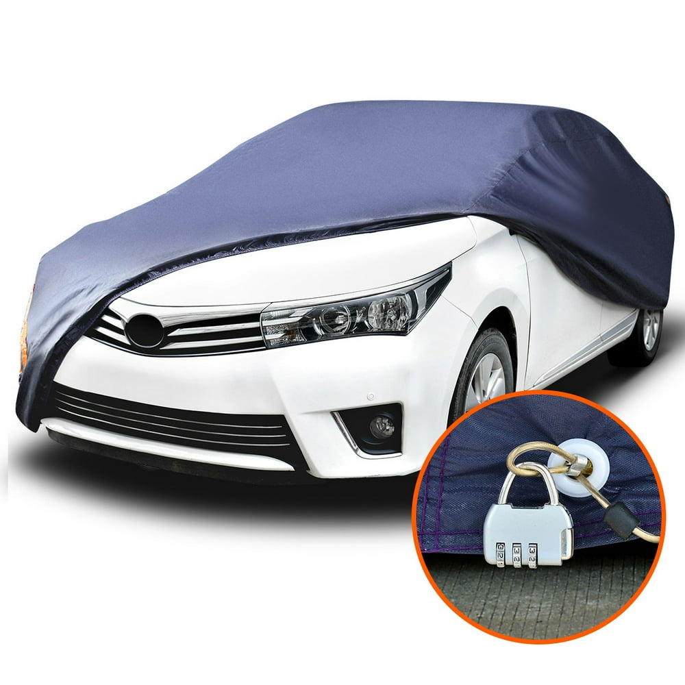 Full Waterproof Car Cover Universal Fit All Weather Snow Rain Dust Wind