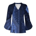 thumbnail image 5 of CYMMPU Tunic Tops 3/4 Sleeve Summer Trendy Shirts Loose Fit V Neck Spring Tops Blouses for Women Dressy Casual Flower Printed Flare Hem Hide Belly Tops to Wear with Leggings T-Shirts XXL, 5 of 6