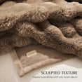 thumbnail image 5 of EverGrace Ultra Soft Luxury Fluffy Faux Rabbit Fur Throw Blanket, Thick Warm Bubble Throw for Bed, Cozy Plush Reversible Blankets for Couch, Chair, Sofa, Natural Tan, 90x90 Inches, 5 of 8