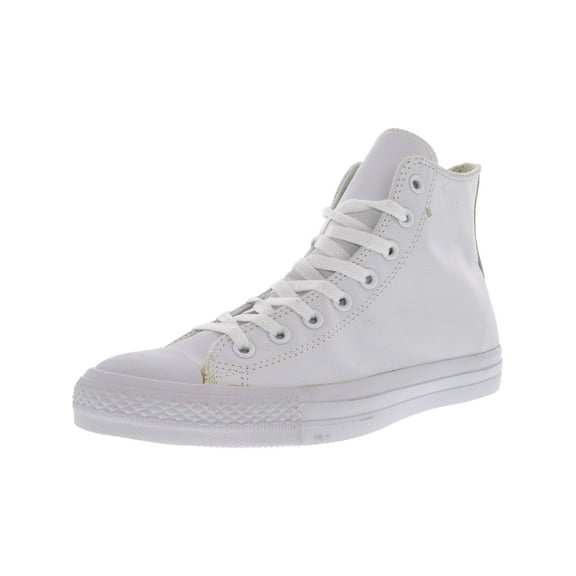 Converse All Star Hi White Monochrome High-Top Leather Fashion Sneaker - 10W / 8M