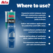 Akfix P635 Construction Polyurethane Sealant 10.4 oz-12 Pack