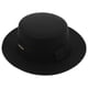 thumbnail image 3 of GOOHOCHY Sombrero Fedora de ala ancha vintage Sombrero panamá cálido y elegante Sombrero canotier con parte superior plana Sombrero de copa negro clásico Talla única para mujeres y hombres, 3 of 8