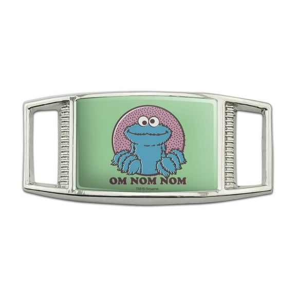Sesame Street Cookie Monster Om Nom Nom Rectangular Shoe Shoelace Shoe Lace Tag Runner Gym Charm Decoration