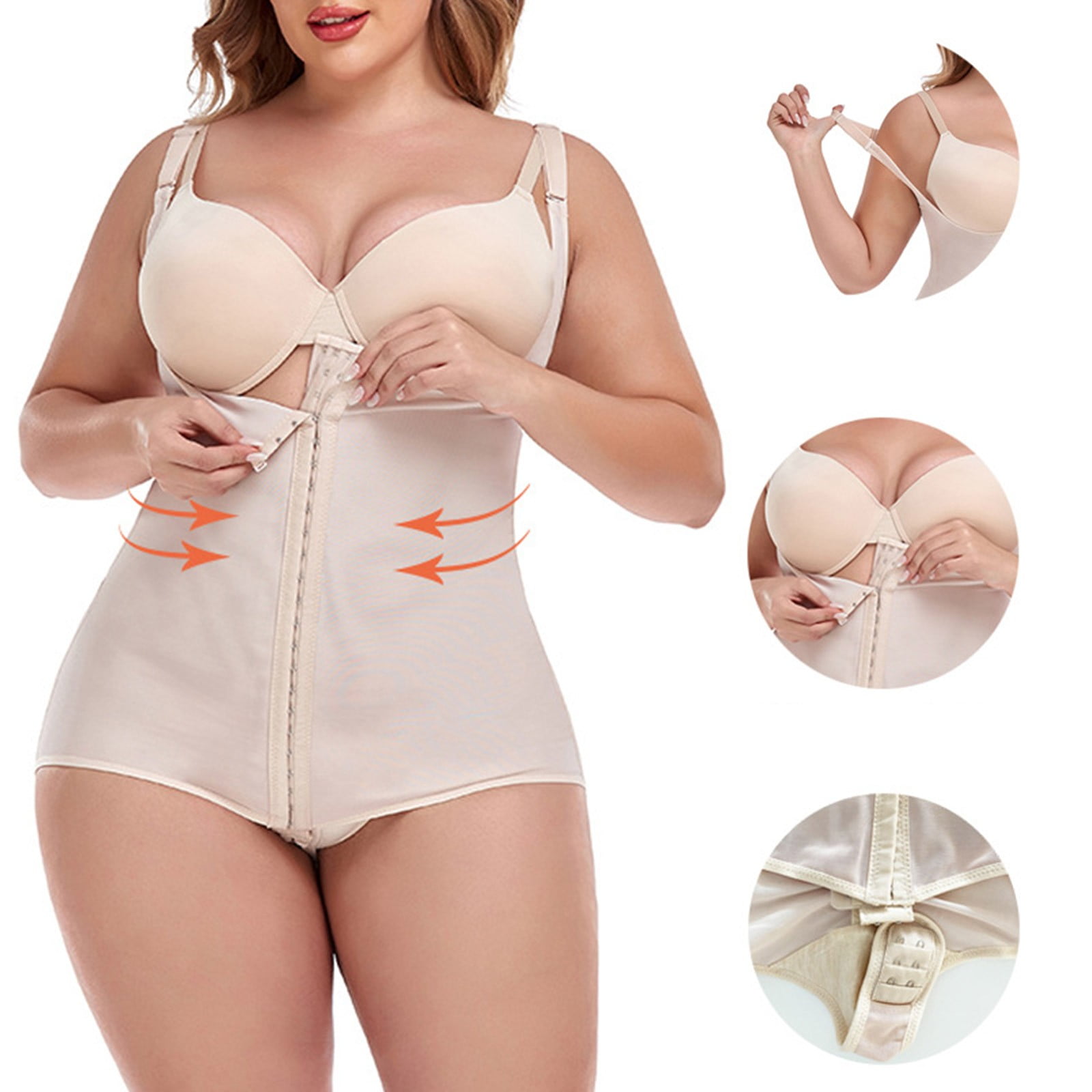 Strapless Shapewear For Women Tummy Control Superior Quality Full Mesh  Waist Trainer Lingerie Shaping Pants Beige XL