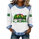 thumbnail image 3 of TaTaai Fashion St Patrick's Day Color Block Women's Long Sleeve Round Neck Shirt, Casual Comfort for Holiday Daily Home Wear Gift, 3 of 5