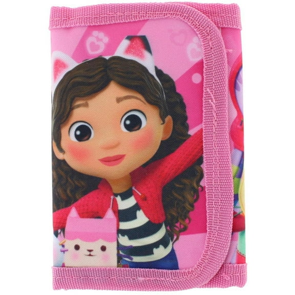 Textiel Trade Girl's Gabby's Dollhouse Hook & Closure Tri Fold Wallet