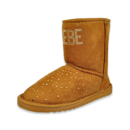 

Bebe Girls Rhinestone Boots - cognac 13 youth