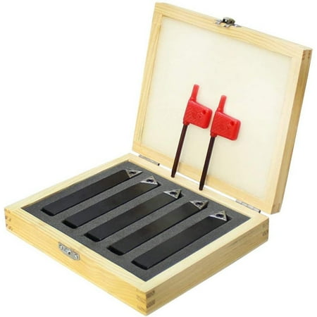 

LeCeleBee 5 PC 5/8 Shank Indexable Carbide Insert Lathe Turning Tool Bit Set Chipbreaker SKU: TFT-83504D