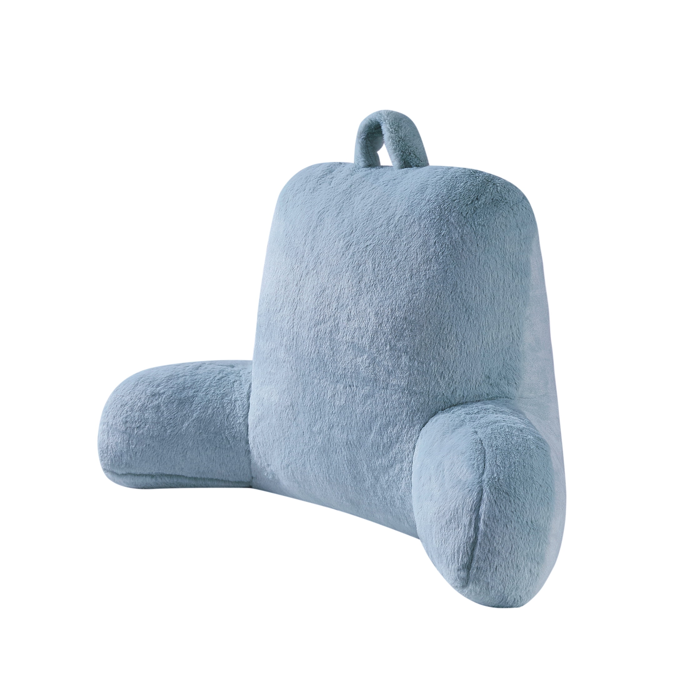 Mainstays Faux Fur Plush Backrest Pillow, Specialty Size, Blue
