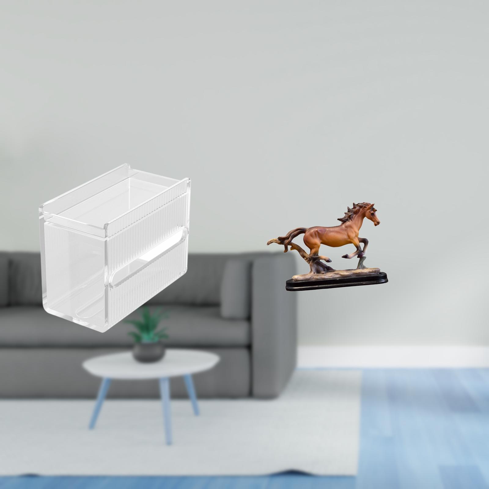 Fiocias Tissue Case Wall Mounted Toilet Paper Storage Box Acrylic Toilet Tissue Towel Holder Horse Figurine Miniature Sculpture Suitable for Kitchen Shower Ro
