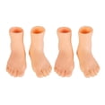 thumbnail image 2 of HUASHENG 2pc Finger Feet Puppet Tiny Feet 2 Pairs Finger Shoes Realistic Left And Right Small Feet For Fun Adults And Teens, 2 of 5