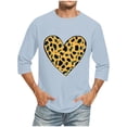 thumbnail image 1 of Blusas y camisas de manga larga con cuello redondo para hombre, blusa informal con cuello redondo y manga corta, blusa estampada de poliéster para hombre., 1 of 3