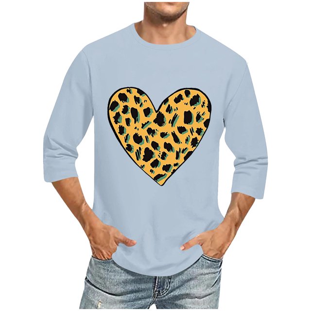 Blusas y camisas de manga larga con cuello redondo para hombre, blusa informal con cuello redondo y manga corta, blusa estampada de poliéster para hombre.