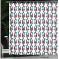 thumbnail image 4 of Ambesonne Teal Shower Curtain, Ottoman Style Floral Art, 69"Wx70"L, Red Teal, 4 of 5
