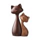 thumbnail image 5 of Conjunto de 2 estatuas de gatos de madera, artículos decorativos y hechos a mano, que representan gatos enamorados entrelazados, para oficina o sala d, 5 of 8