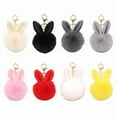 thumbnail image 2 of Cute Rabbit Ear Toy Plush Toy Keychain Pendant Schoolbag Backpack Hanging Ornament Bag Charm Furry Ball Toy Small Gift, 2 of 11