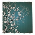 thumbnail image 3 of Ambesonne Japanese Shower Curtain, Sakura Bloom Spring Season, 69"Wx84"L, Cadet Blue Teal, 3 of 3