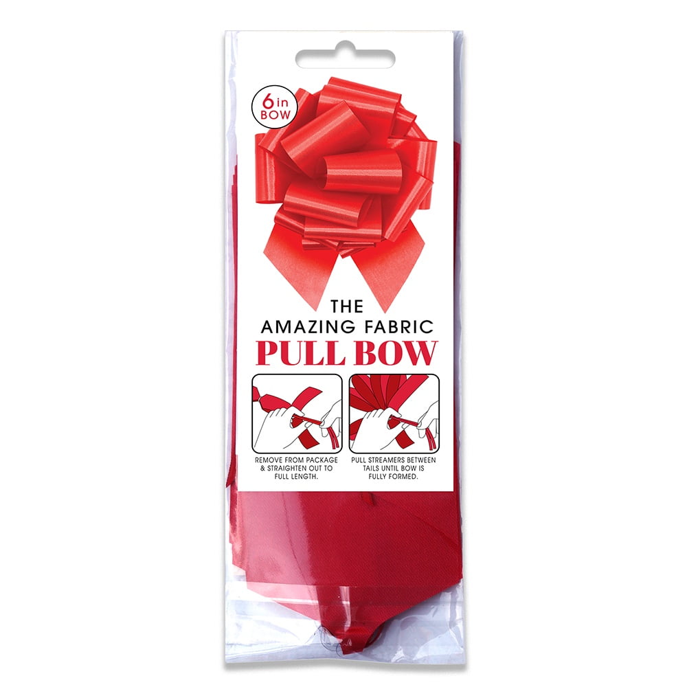 Gwen Studios 6 Inch Pull Bow Value Pack, 12 Count, Red