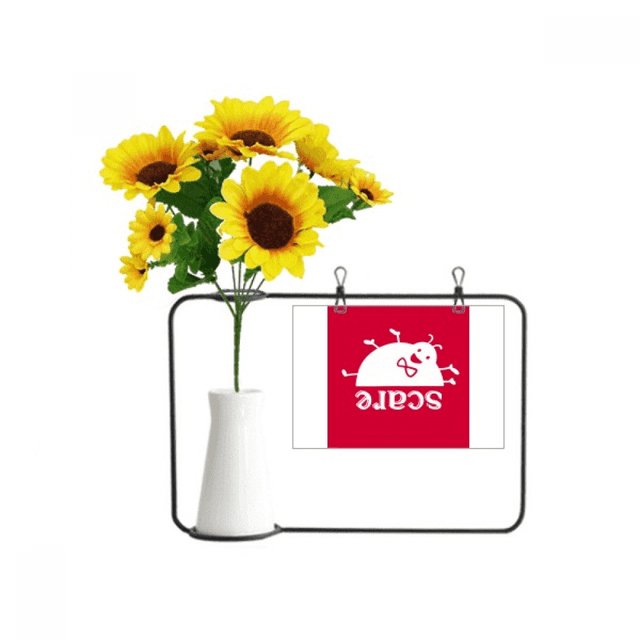 Scare Outline Ladybug Lovely Mignon Artificial Sunflower Vases Bottle Blessing Card
