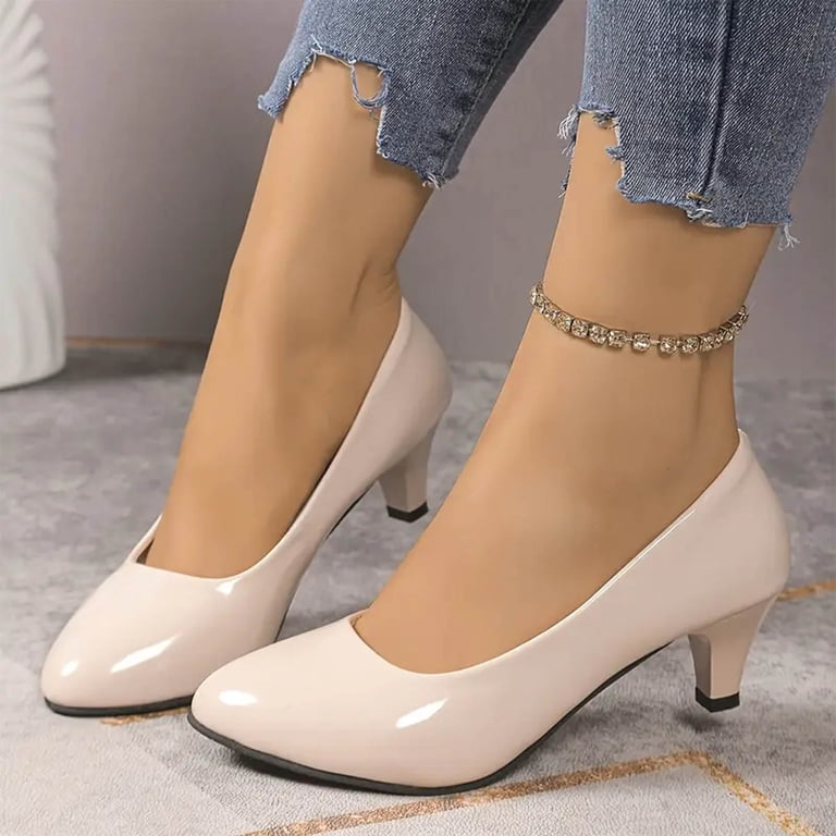 Mostsola Kitten Heels for Women Bow Pumps Shoes Slip on Low Heel Dress Shoes Business Dress Shoes, Women's, Size: 6.5, Beige Mostsola Kitten Heels for Women Bow Pumps Shoes Slip on Low Heel Dress Shoes Business Dress Shoes, Women's, Size: 6.5, Beige